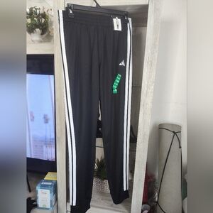 Adidas Big Kids XL 18/20 Black Athletic Pants with White Side Stripes